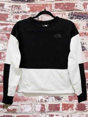 The North Face Womens XS Black & White Colorblock Pullover Sweatshirt